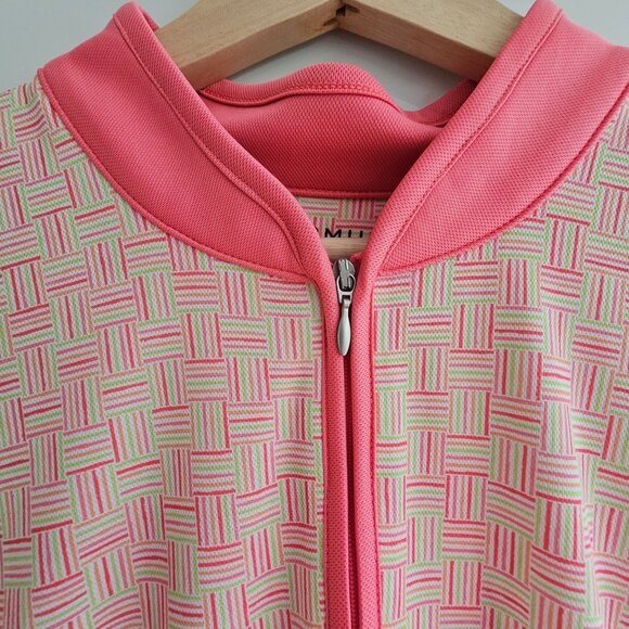 Bermuda Sands Women XL UPF 50+ Lyric Strawberry Sleeveless Golf Dress Pink Green - Picture 10 of 15